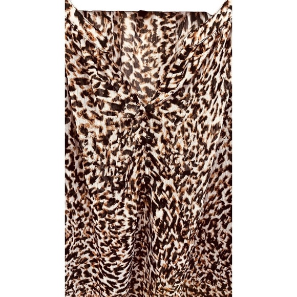 Liz Claiborne Size Large Peasant Style Top Sheer Animal Print 3/4 Sleeve Button - Picture 4 of 4